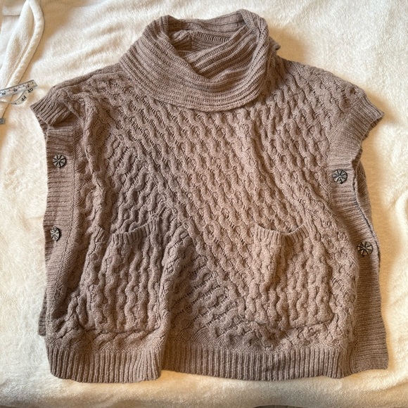 Anthropology Angel of the North Brown Cable Knit Sweater M/L - Picture 6 of 10